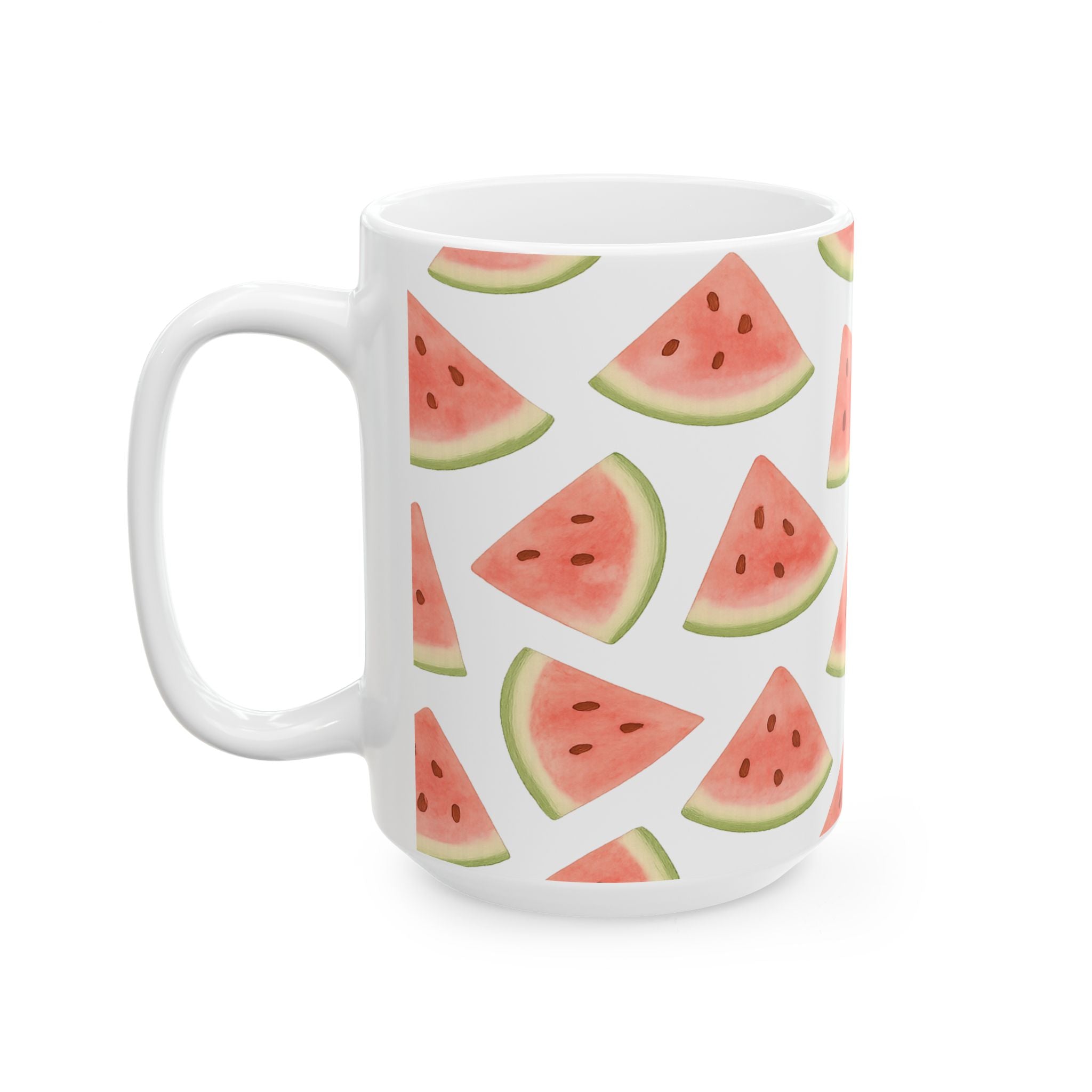 Watercolor Watermelon Slices Full Wrap Coffee Mug | Fruit Gift | Ceramic Mug
