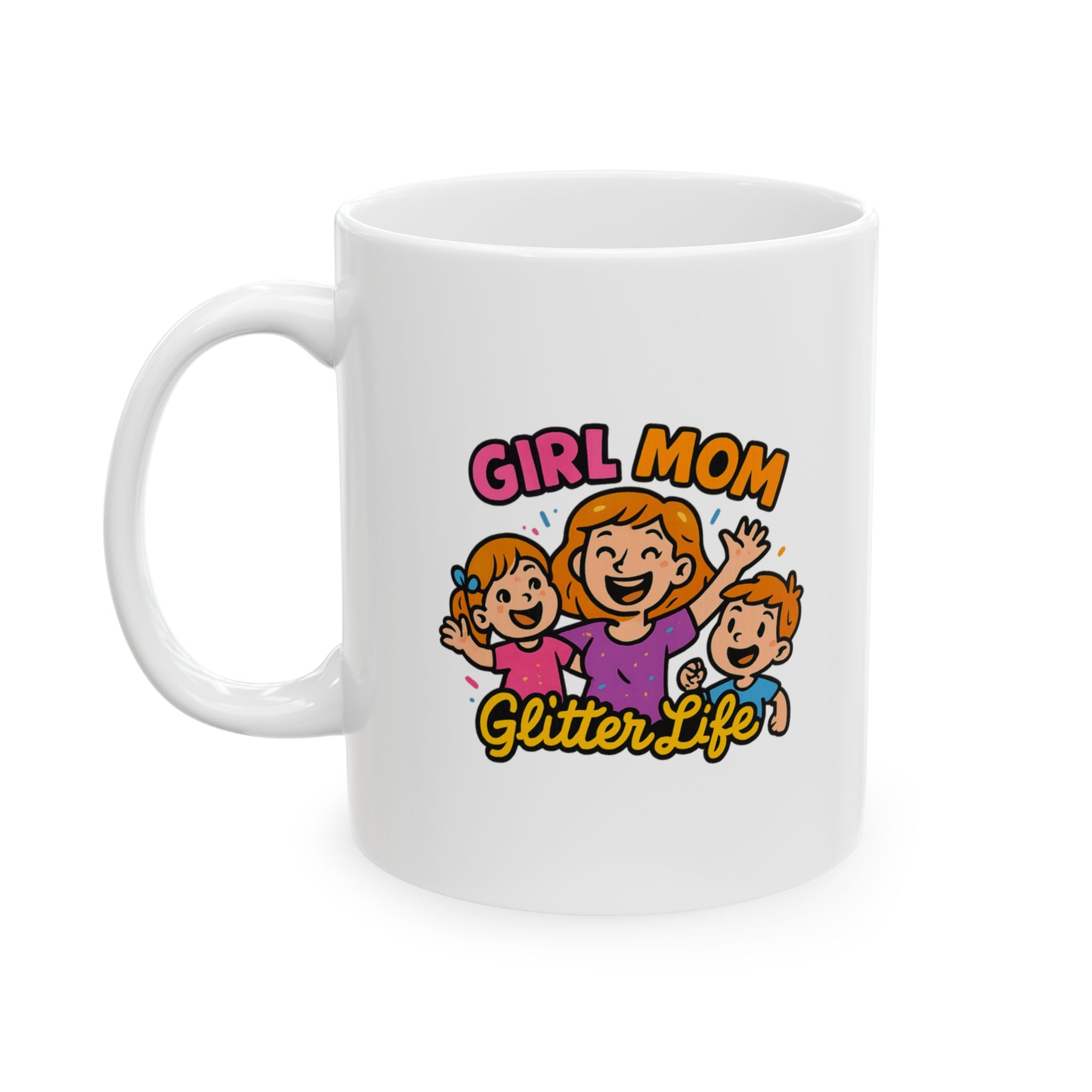 Girl Mom Hair Bows And Chaos Coffee Mug | Funny Girl Mom Gift | Ceramic Mug