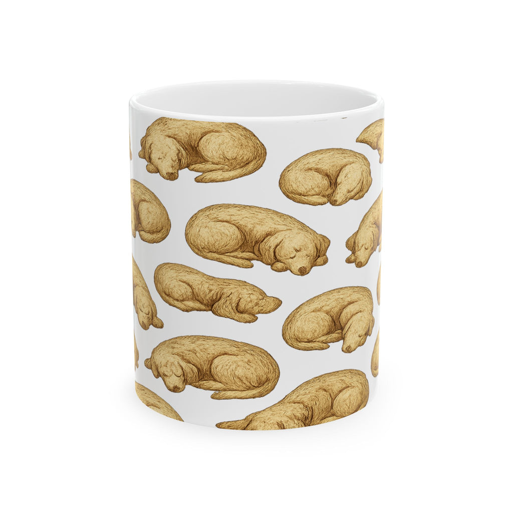 Vintage Sleeping Dogs Full Wrap Coffee Mug | Dogs Gift | Ceramic Mug