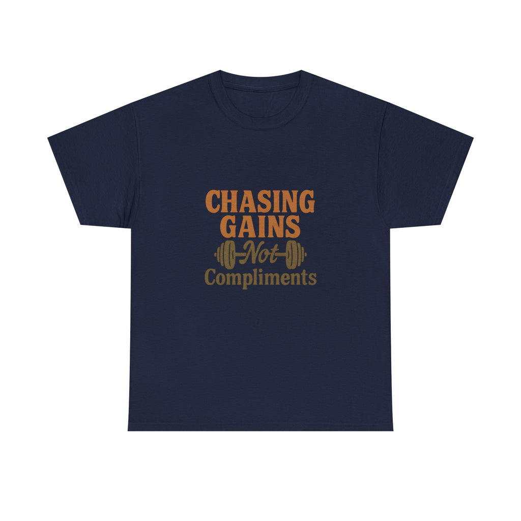 More Gains Less Drama T-Shirt | Funny Fitness Gift | Graphic Tee