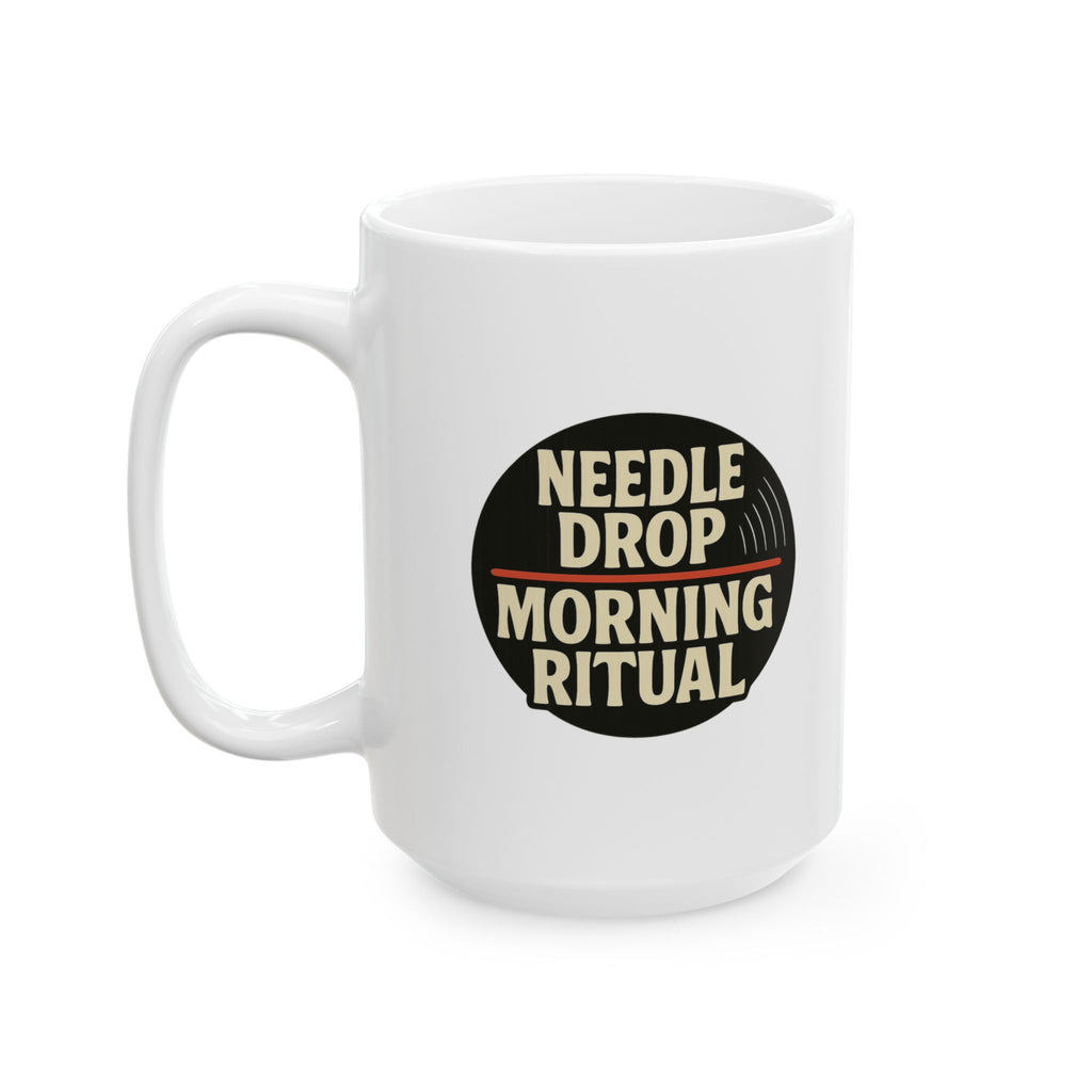 Vintage Vinyl Collector Needle Drop Morning Ritual Coffee Mug | Unique Gift | Ceramic Mug