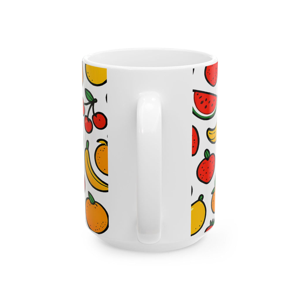 Bold Mixed Fruit Full Wrap Coffee Mug | Fruit Gift | Ceramic Mug