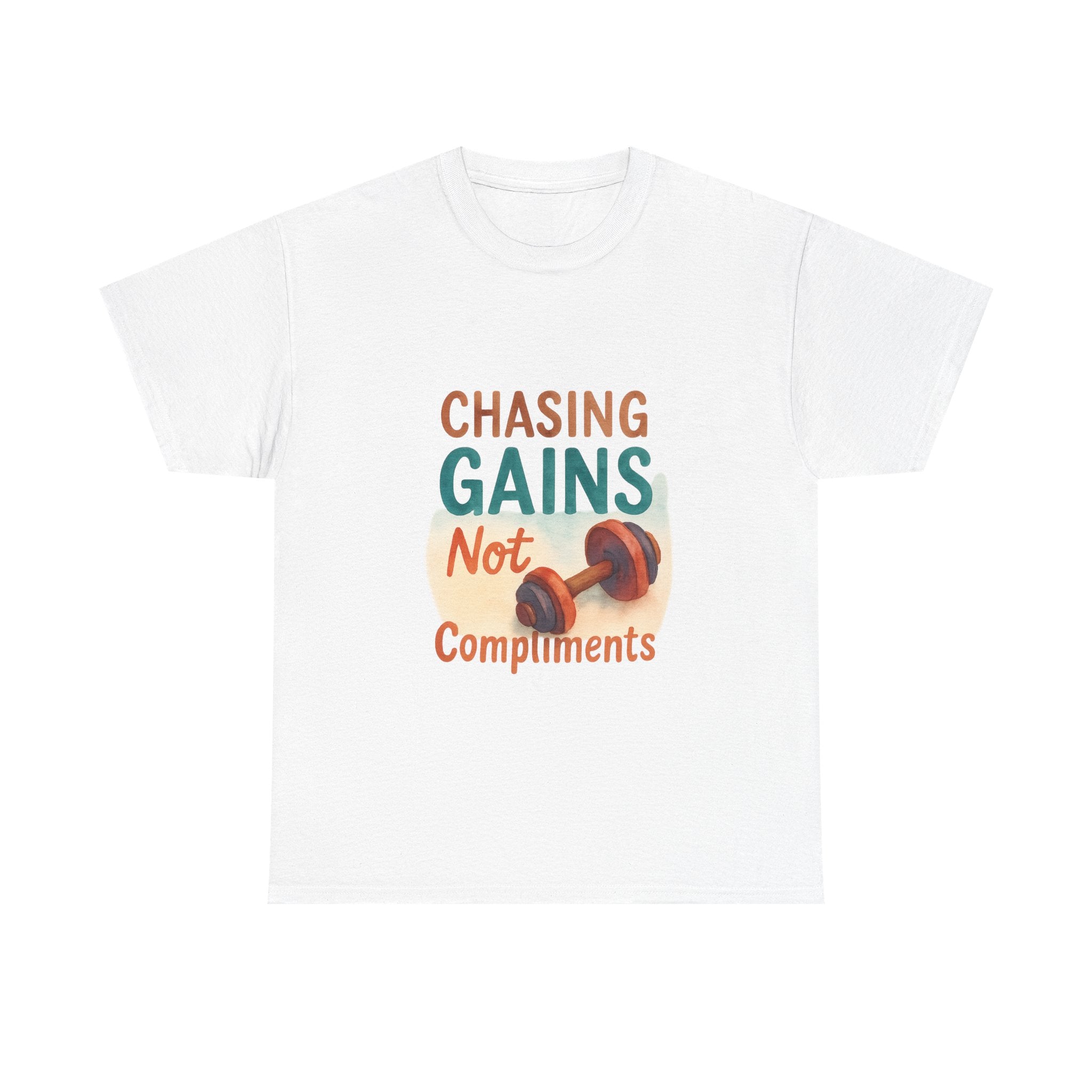 Chasing Gains Not Compliments T-Shirt | Gym Gains Gift | Graphic Tee