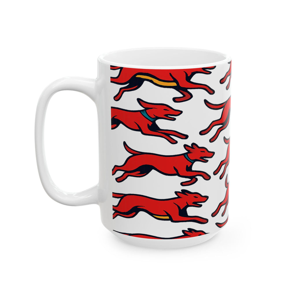 Bold Running Dogs Full Wrap Coffee Mug | Dogs Gift | Ceramic Mug
