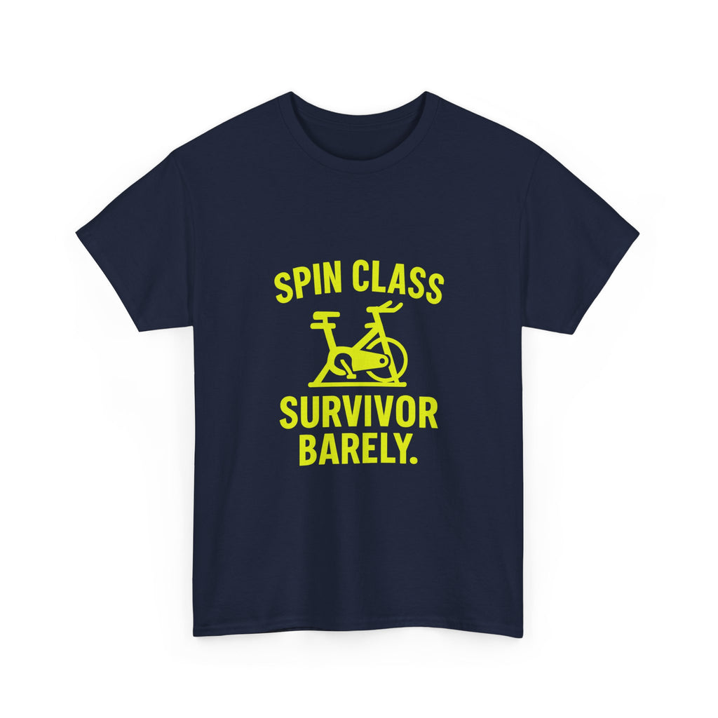 Spin Class Survivor Barely T-Shirt | Unique Gift | Graphic Tee