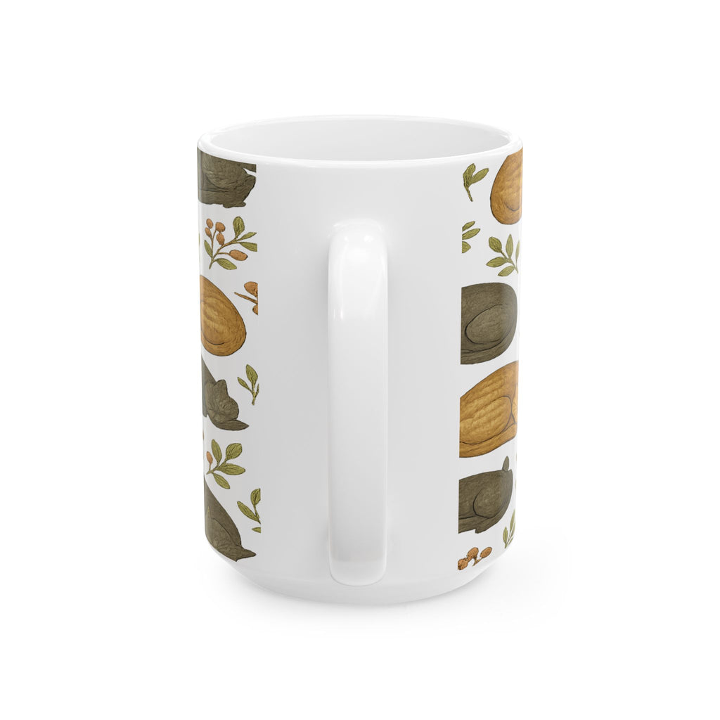 Vintage Sleeping Cats Full Wrap Coffee Mug | Cats Gift | Ceramic Mug