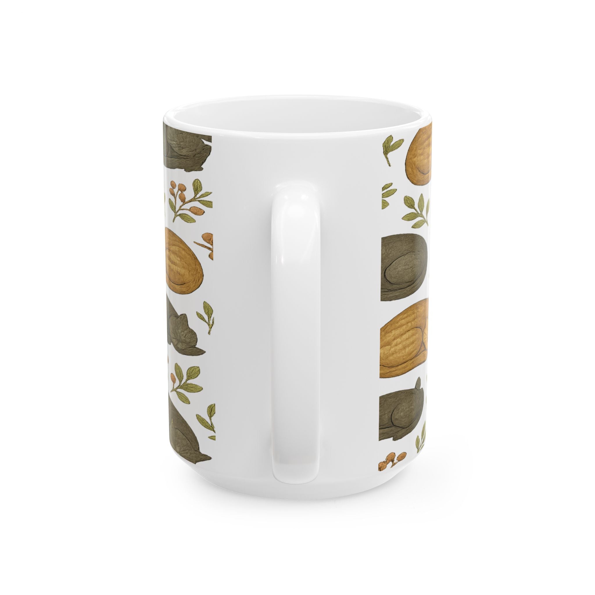 Vintage Sleeping Cats Full Wrap Coffee Mug | Cats Gift | Ceramic Mug