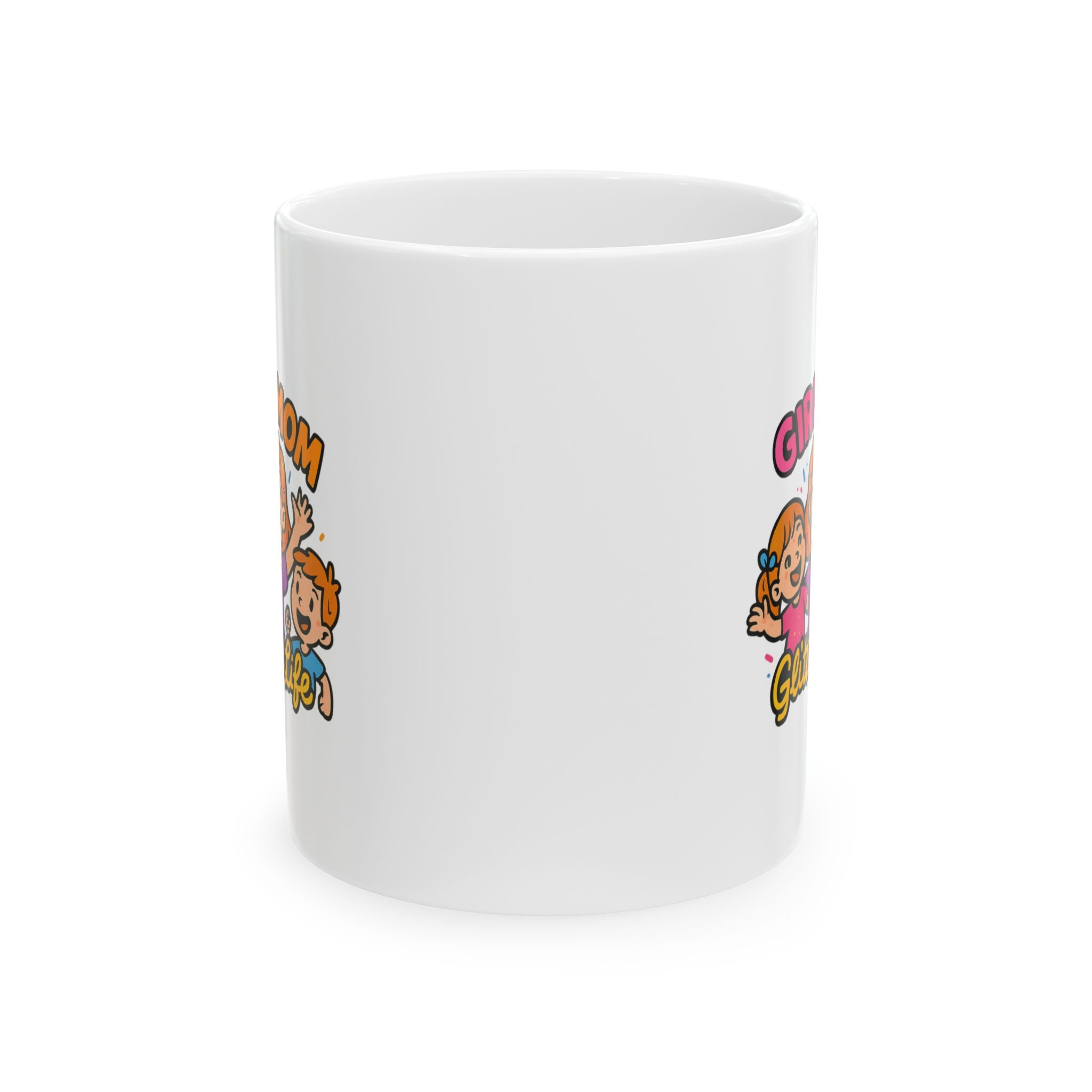 Girl Mom Hair Bows And Chaos Coffee Mug | Funny Girl Mom Gift | Ceramic Mug