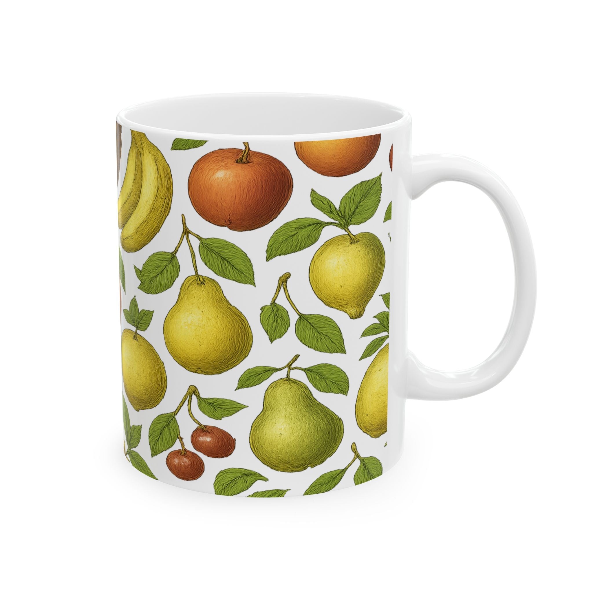 Botanical Mixed Fruit Full Wrap Coffee Mug | Fruit Gift | Ceramic Mug