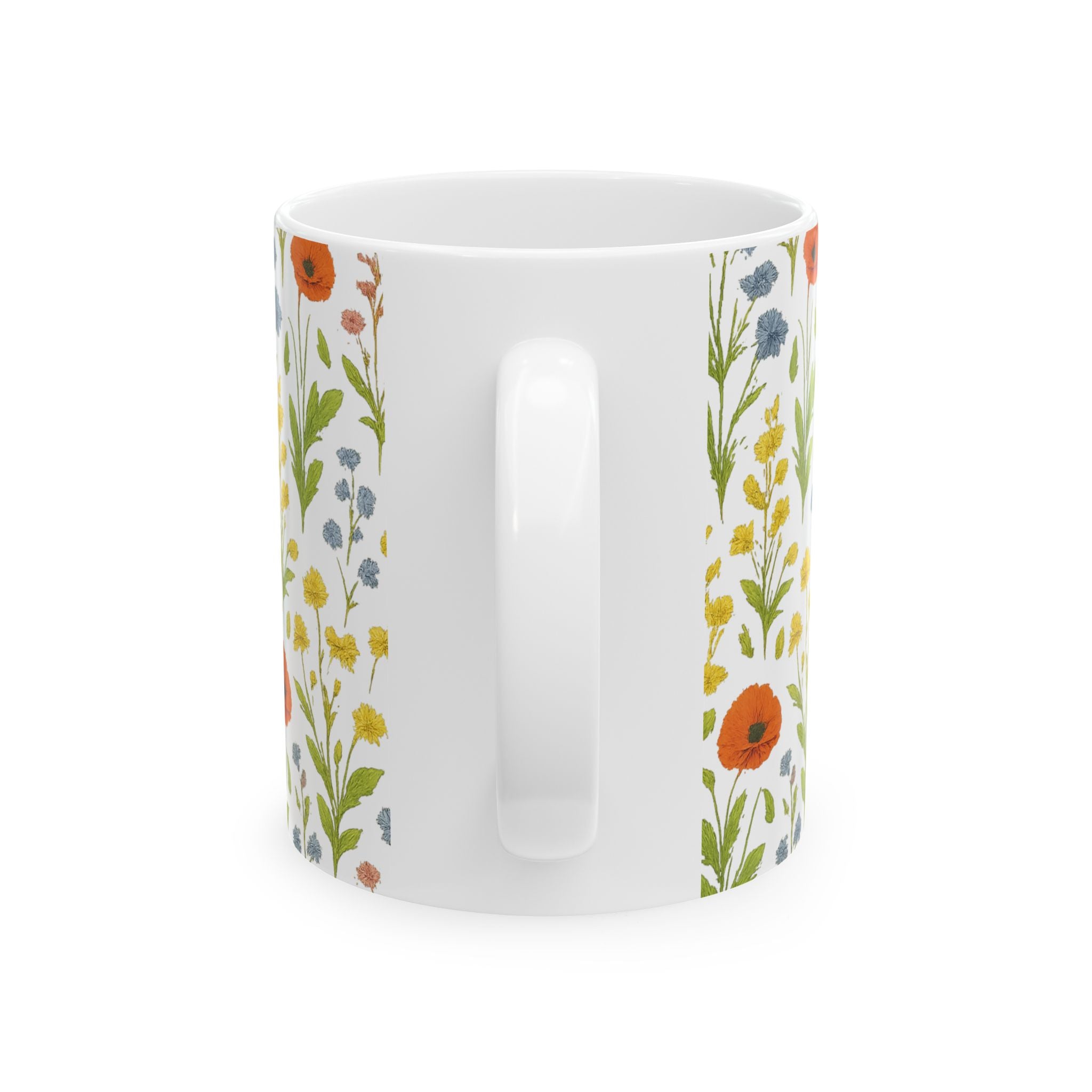 Botanical Wildflower Meadow Full Wrap Coffee Mug | Flowers Gift | Ceramic Mug