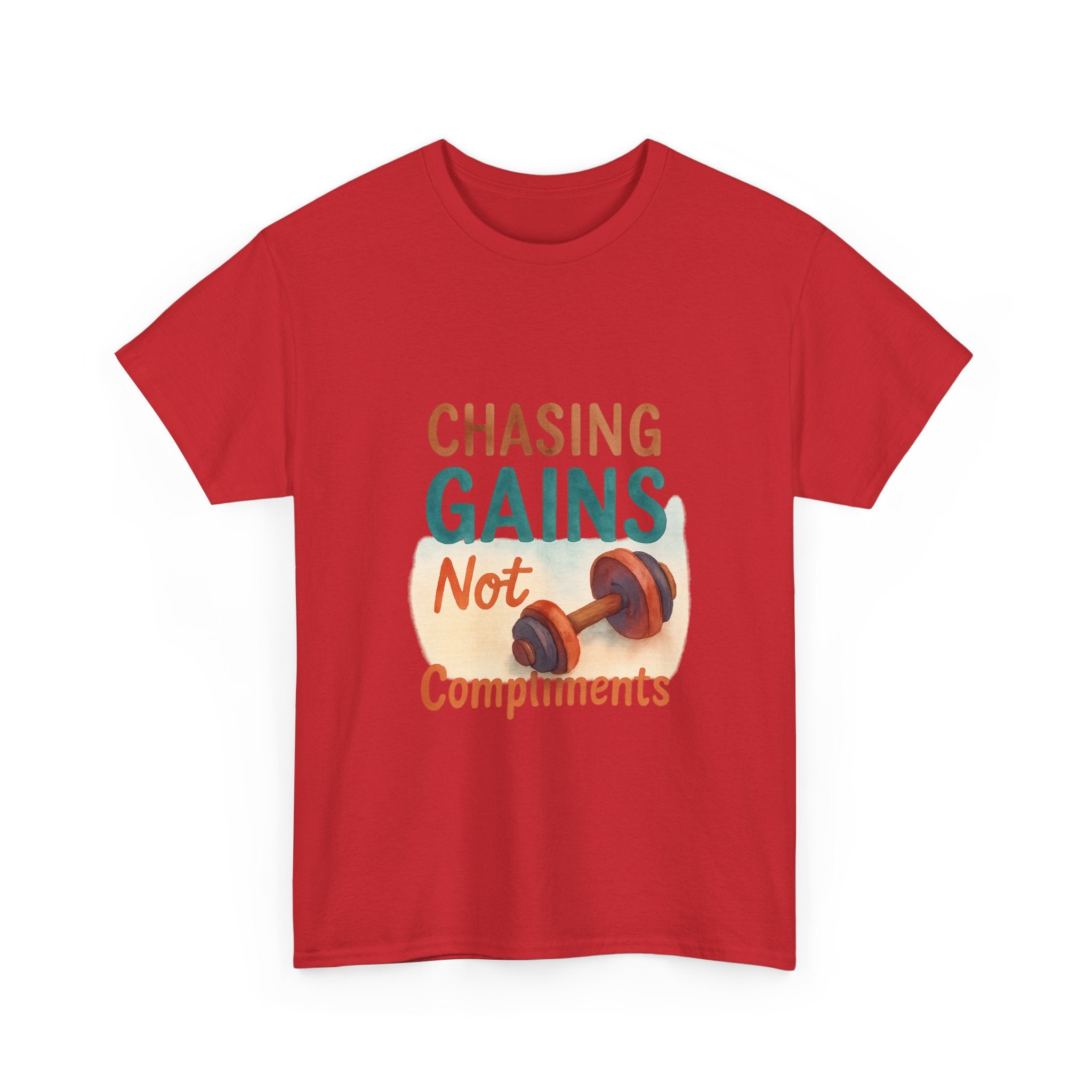 Chasing Gains Not Compliments T-Shirt | Gym Gains Gift | Graphic Tee