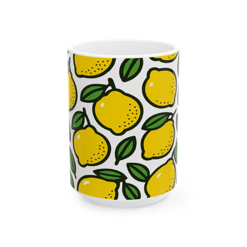 Bold Lemons Full Wrap Coffee Mug | Fruit Gift | Ceramic Mug