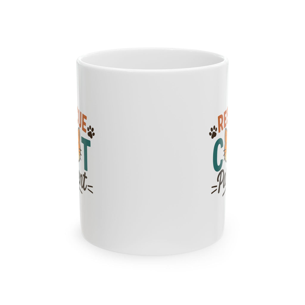 My Cat Rescued Me Too Coffee Mug | Rescue Cat Appreciation | Ceramic Mug