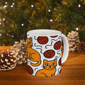 Bold Cats With Yarn Full Wrap Coffee Mug | Cats Gift | Ceramic Mug