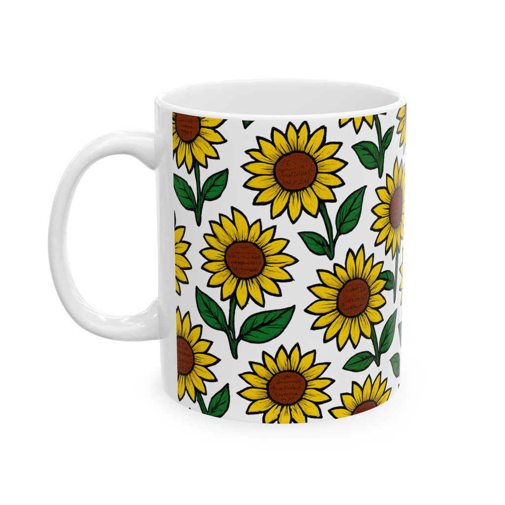 Bold Sunflower Field Full Wrap Coffee Mug | Flowers Gift | Ceramic Mug