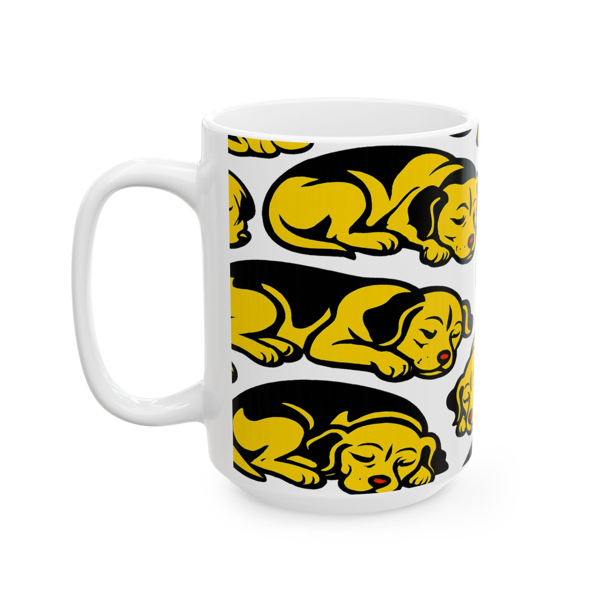 Bold Sleeping Dogs Full Wrap Coffee Mug | Dogs Gift | Ceramic Mug