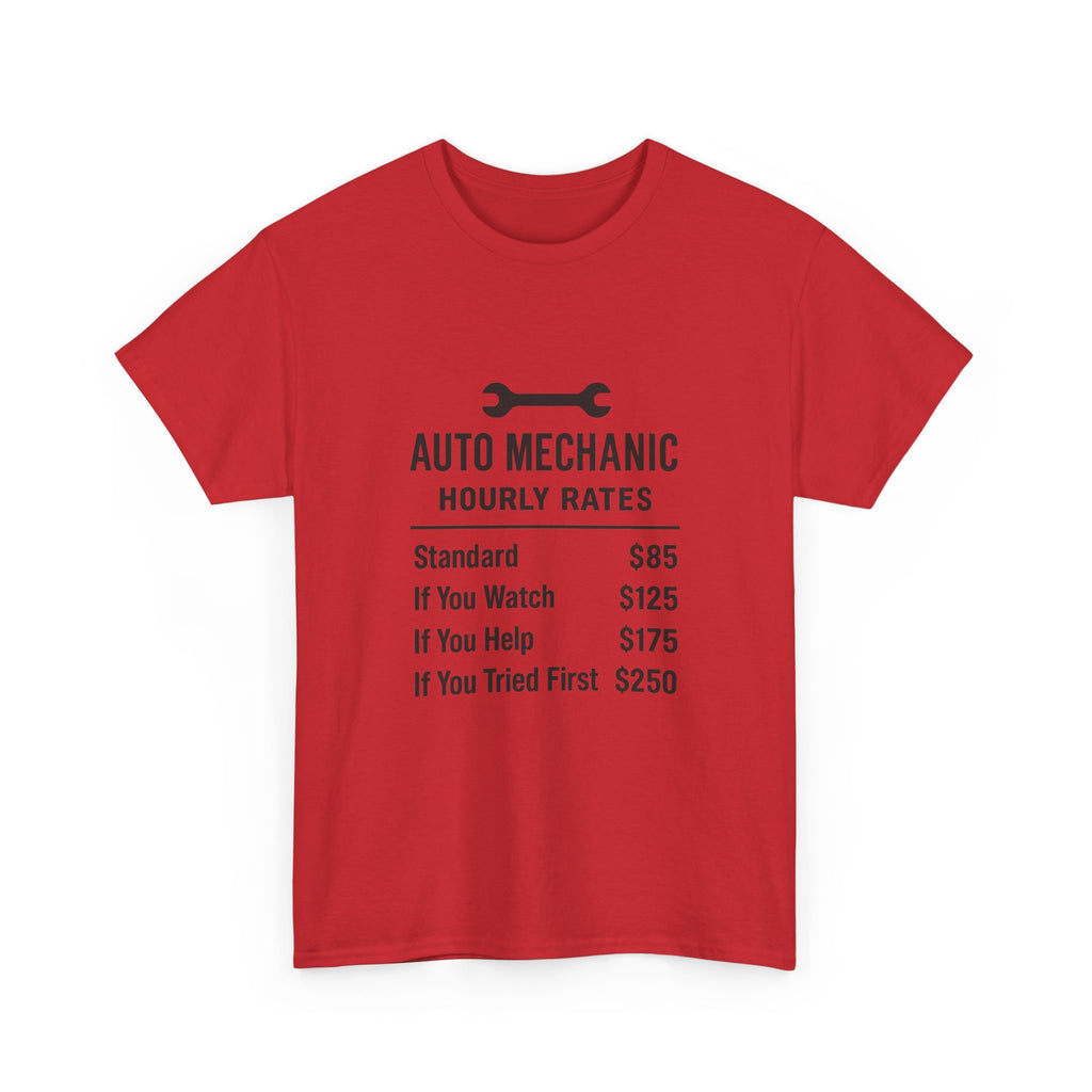 Auto Mechanic Hourly Rates Funny T-Shirt | Mechanic Gift | Graphic Tee