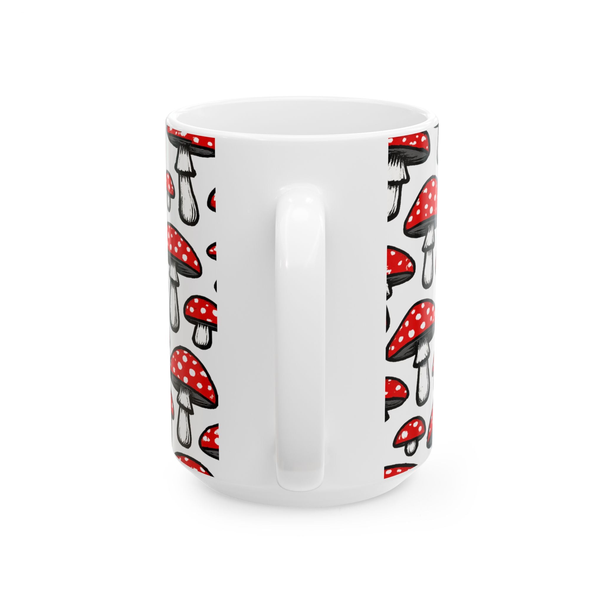 Bold Fly Agaric Mushrooms Full Wrap Coffee Mug | Mushrooms Gift | Ceramic Mug