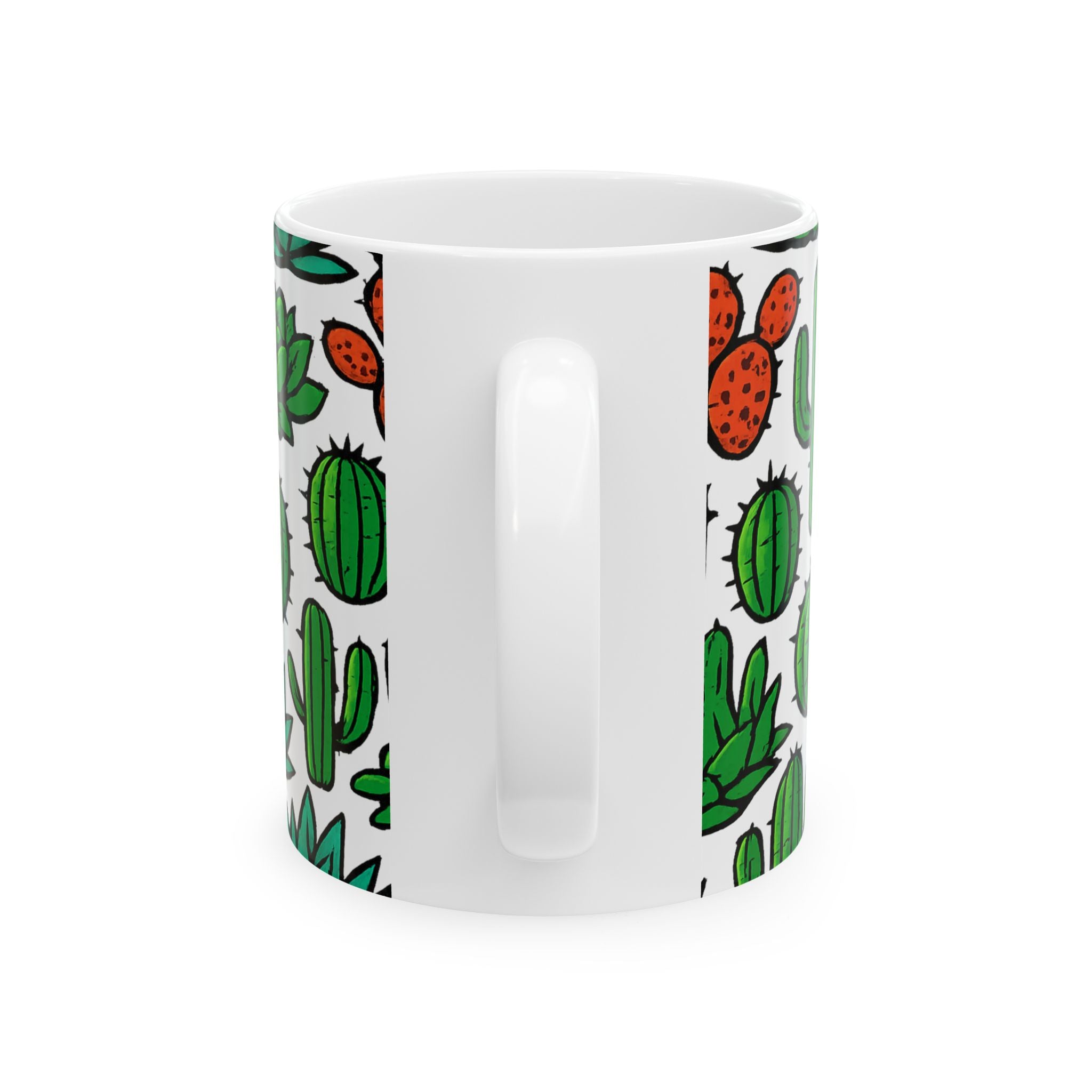 Bold Desert Garden Succulents Full Wrap Coffee Mug | Cactus Gift | Ceramic Mug