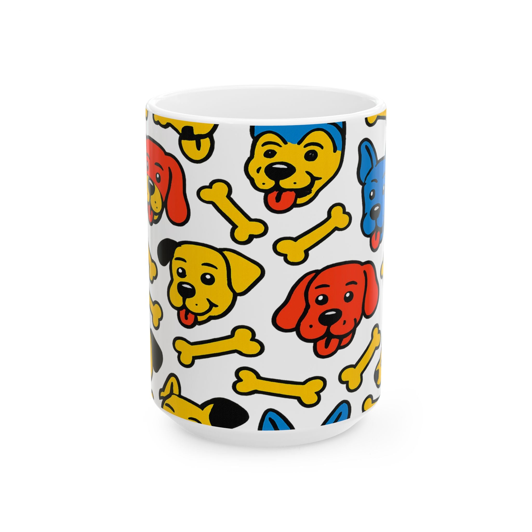 Bold Dogs With Bones Full Wrap Coffee Mug | Dogs Gift | Ceramic Mug