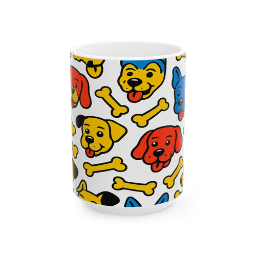 Bold Dogs With Bones Full Wrap Coffee Mug | Dogs Gift | Ceramic Mug