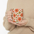 Vintage Hibiscus Tropical Full Wrap Coffee Mug | Flowers Gift | Ceramic Mug
