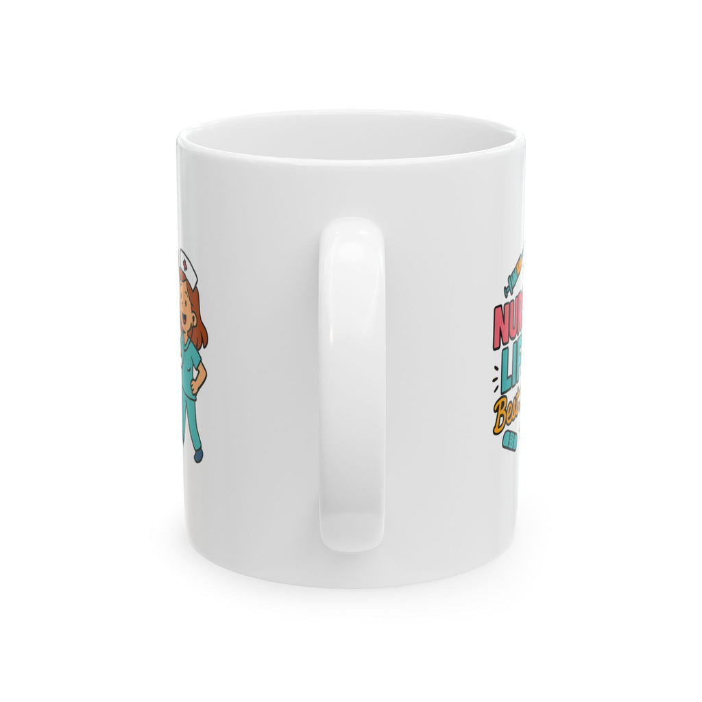 Nurse Life Coffee And Saving Lives Coffee Mug | Funny Nurse Humor | Ceramic Mug