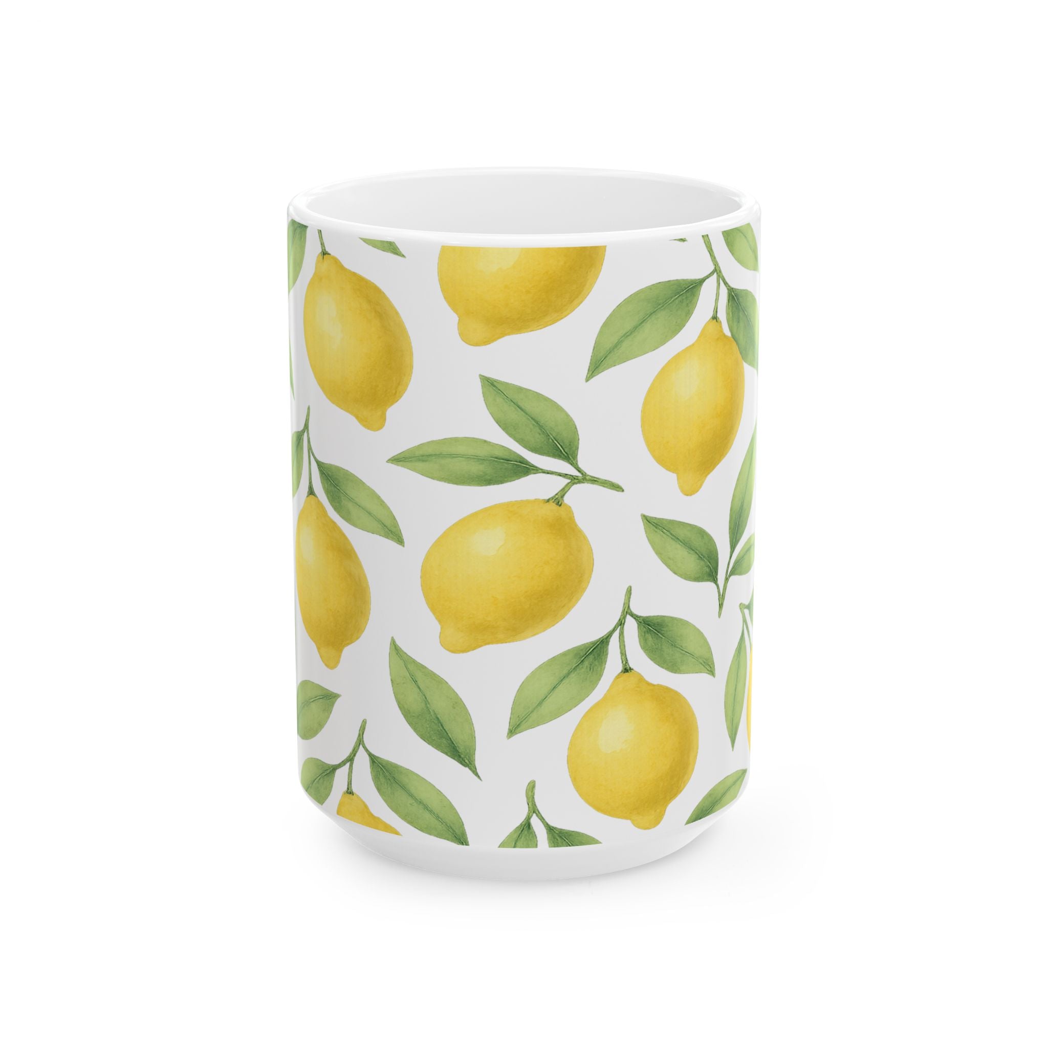 Watercolor Lemons Full Wrap Coffee Mug | Fruit Gift | Ceramic Mug