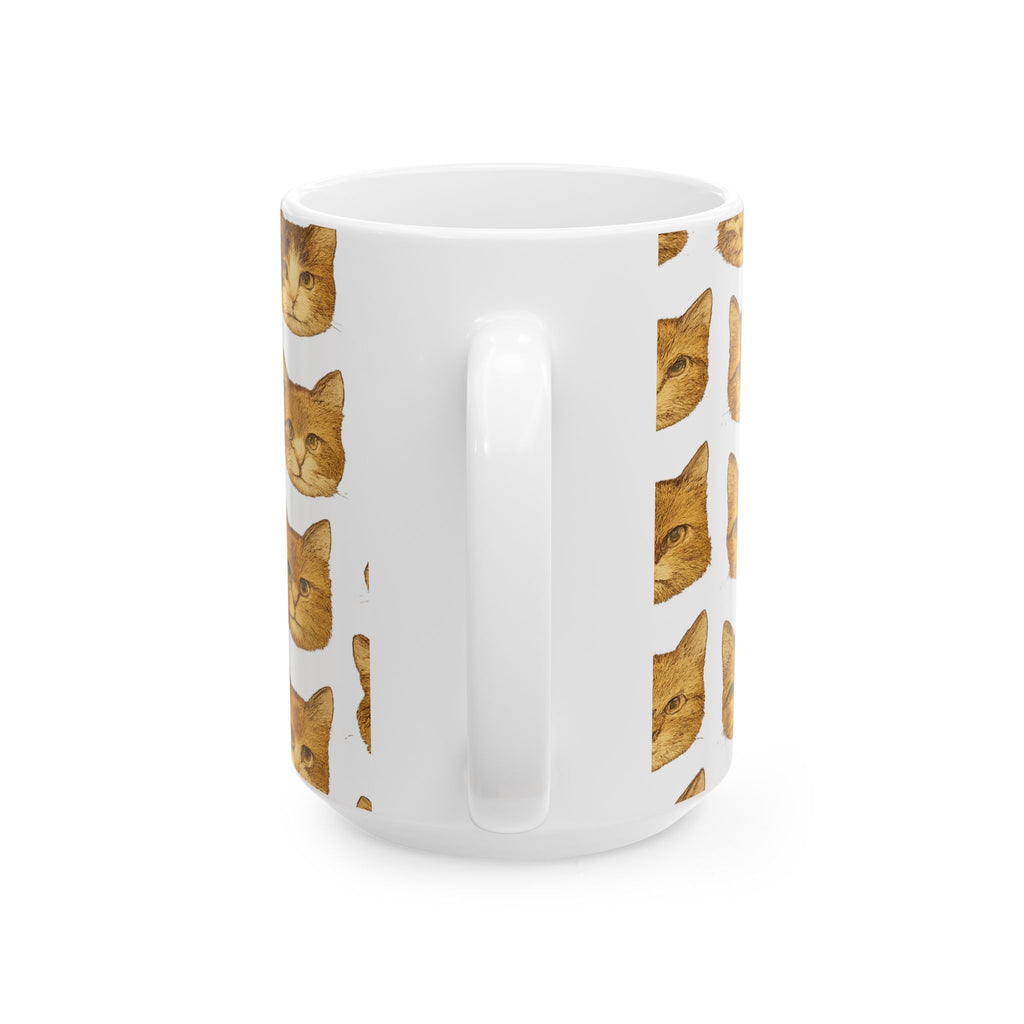 Vintage Cat Faces Full Wrap Coffee Mug | Cats Gift | Ceramic Mug