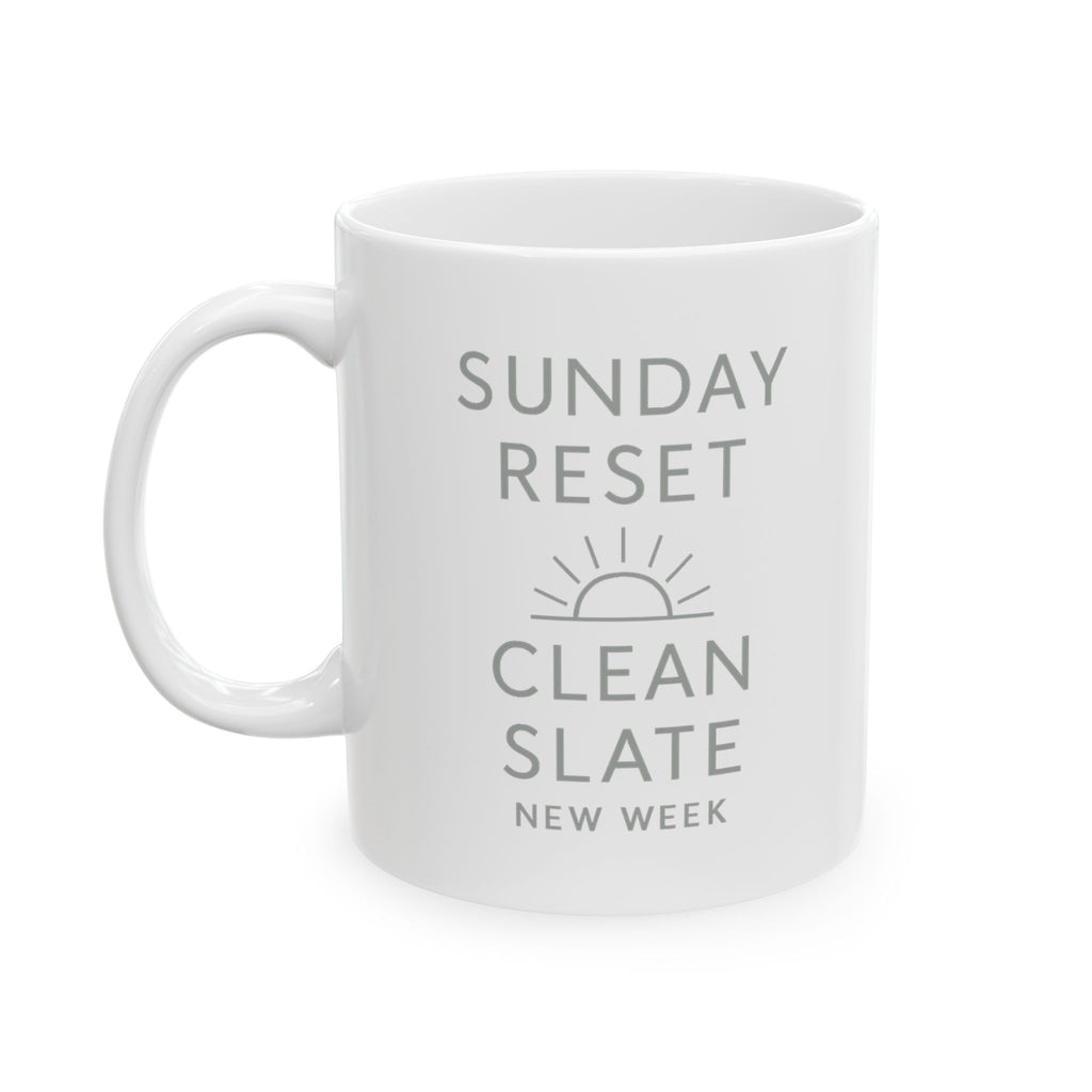 Sunday Reset Clean Slate New Week Coffee Mug | Unique Gift | Ceramic Mug