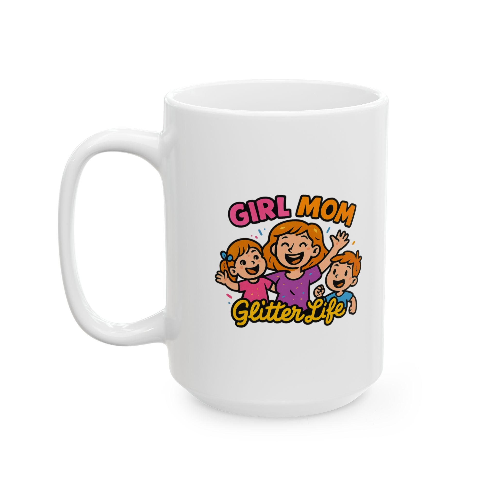 Girl Mom Hair Bows And Chaos Coffee Mug | Funny Girl Mom Gift | Ceramic Mug