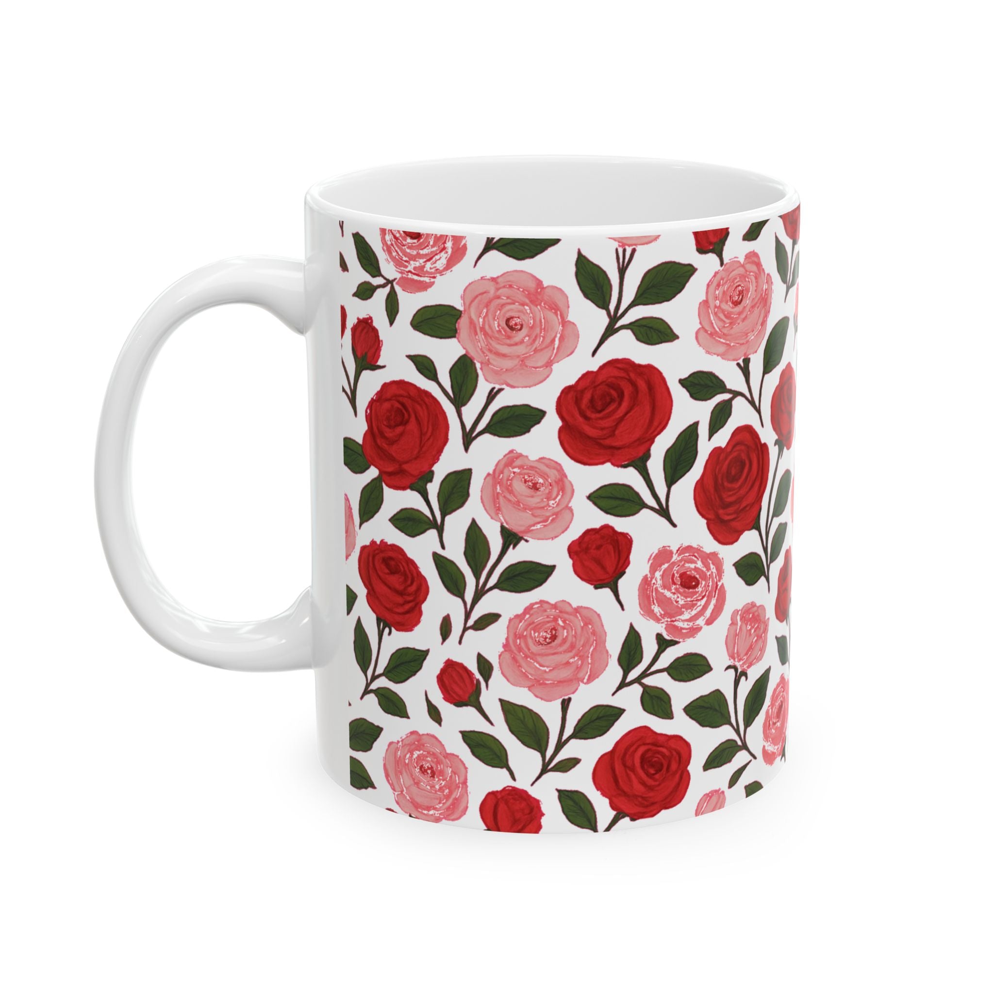 Pink Roses Coffee Mug | Unique Gift | Ceramic Mug