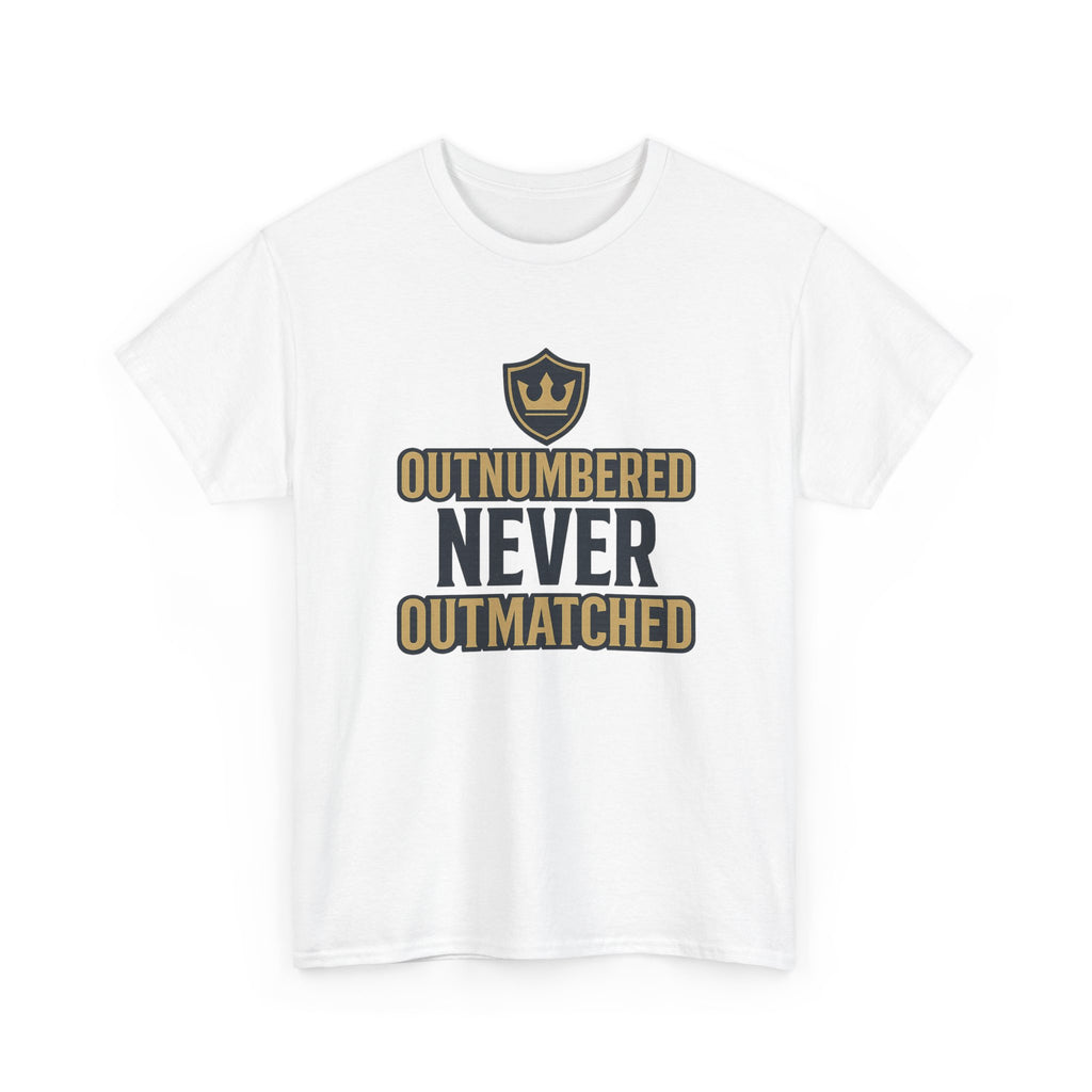 Dad of Girls Outnumbered Never Outmatched T-Shirt | Gift for Dad | Graphic Tee