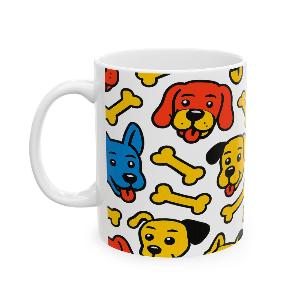 Bold Dogs With Bones Full Wrap Coffee Mug | Dogs Gift | Ceramic Mug