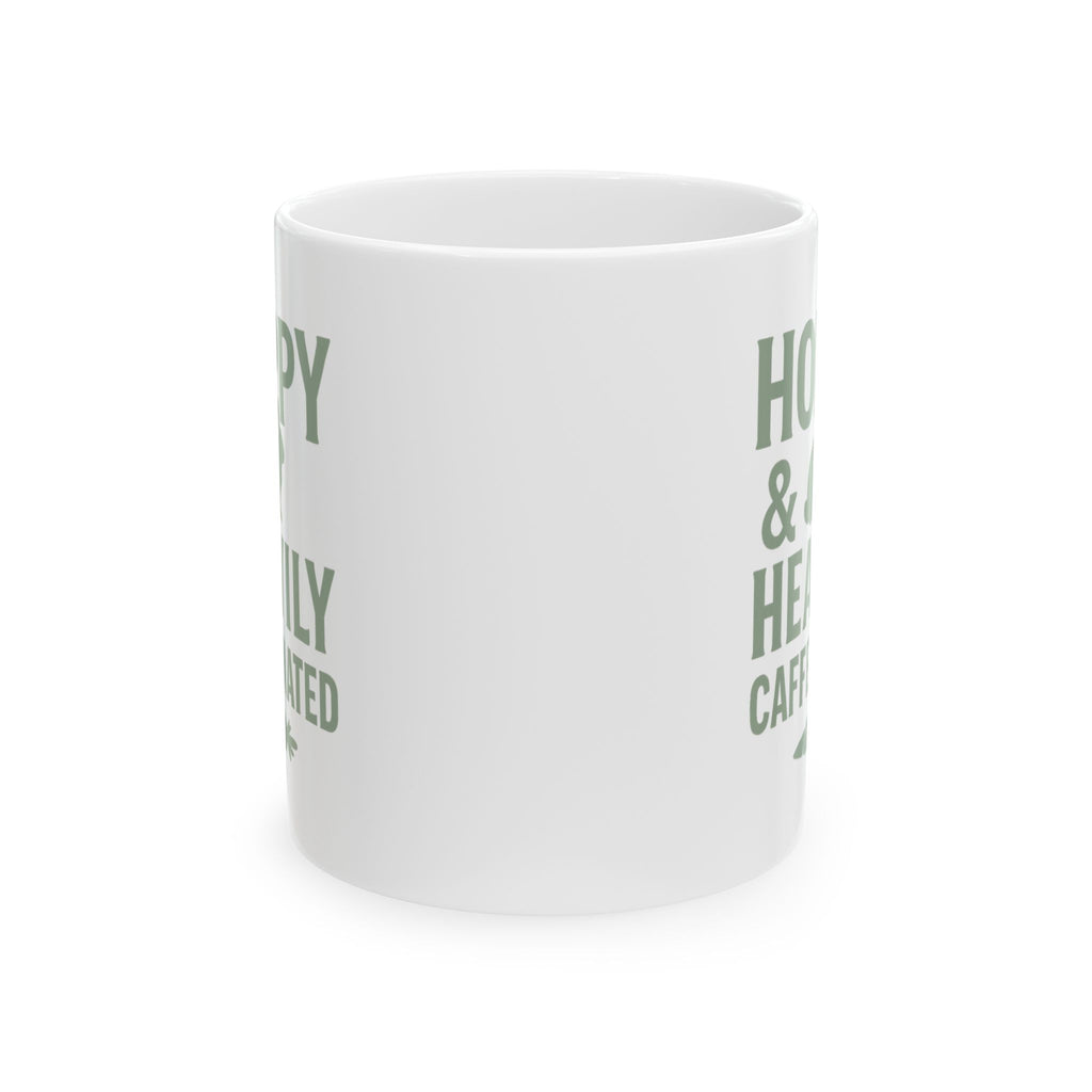 Bunny Parent Hoppy And Heavily Caffeinated Coffee Mug | Unique Gift | Ceramic Mug
