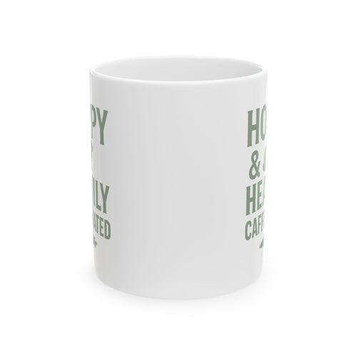 Bunny Parent Hoppy And Heavily Caffeinated Coffee Mug | Unique Gift | Ceramic Mug