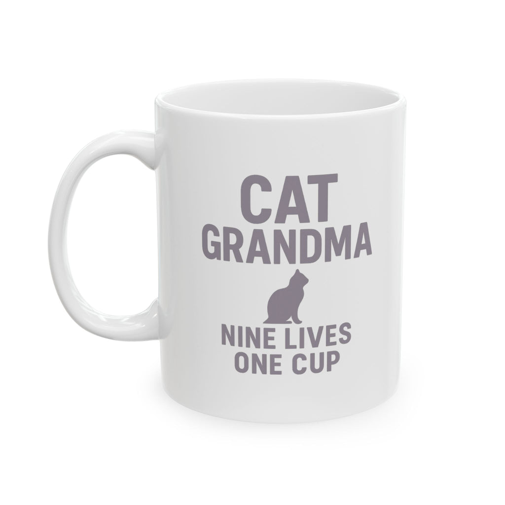Cat Grandma Nine Lives One Cup Coffee Mug | Cat Lover Gift | Ceramic Mug
