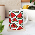 Bold Watermelon Slices Full Wrap Coffee Mug | Fruit Gift | Ceramic Mug