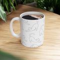 Delicate Stretching Cats Full Wrap Coffee Mug | Cats Gift | Ceramic Mug