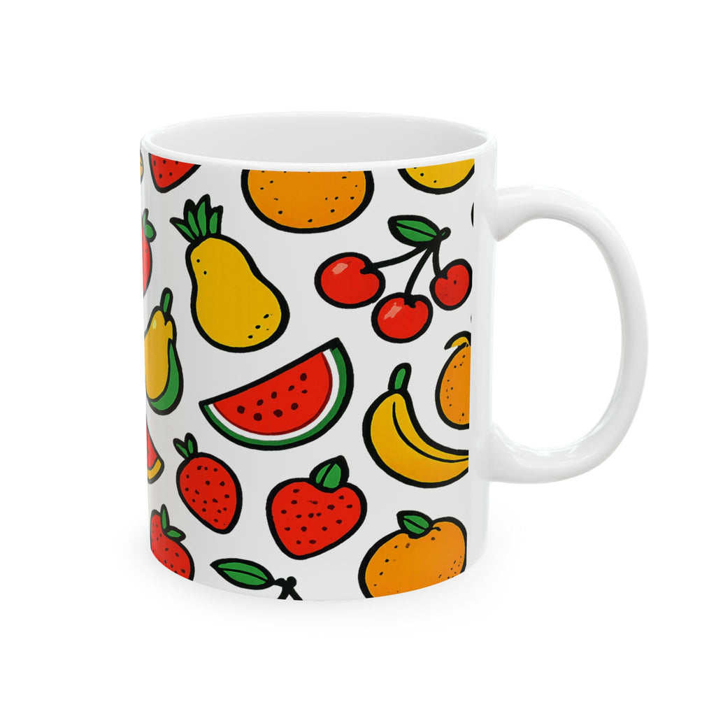 Bold Mixed Fruit Full Wrap Coffee Mug | Fruit Gift | Ceramic Mug