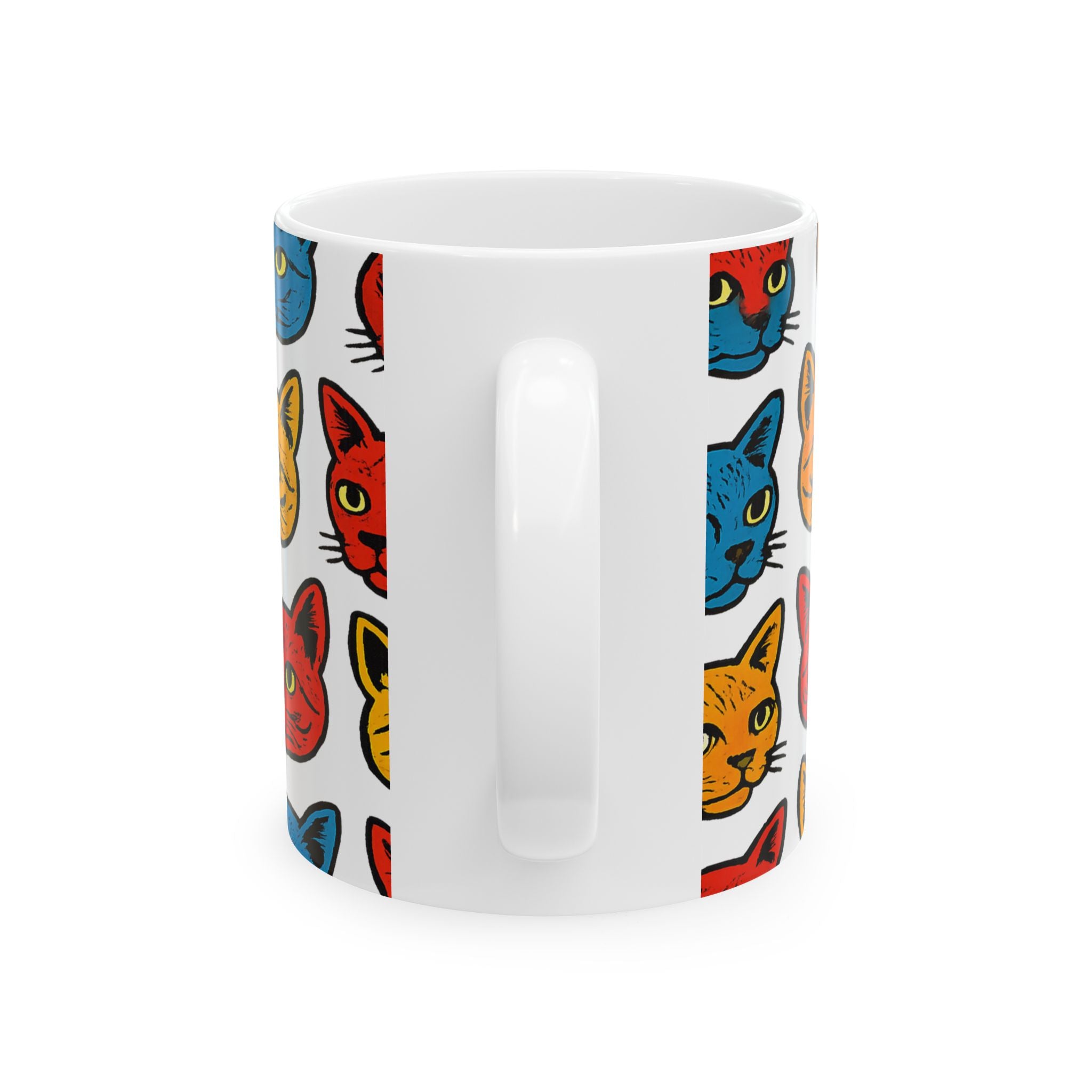 Bold Cat Faces Full Wrap Coffee Mug | Cats Gift | Ceramic Mug