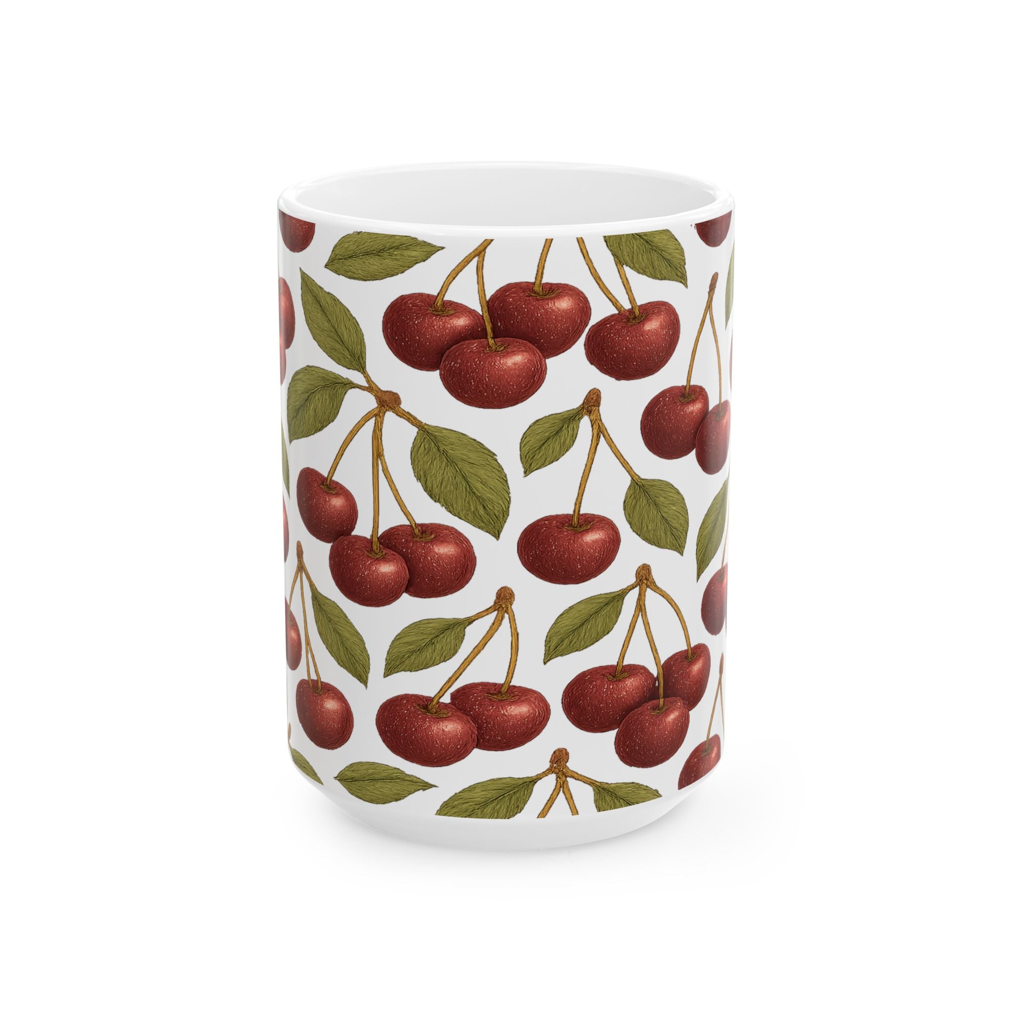Botanical Cherries Full Wrap Coffee Mug | Fruit Gift | Ceramic Mug