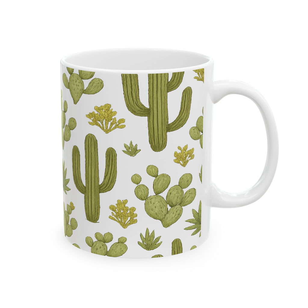 Botanical Saguaro Cactus Desert Full Wrap Coffee Mug | Cactus Gift | Ceramic Mug