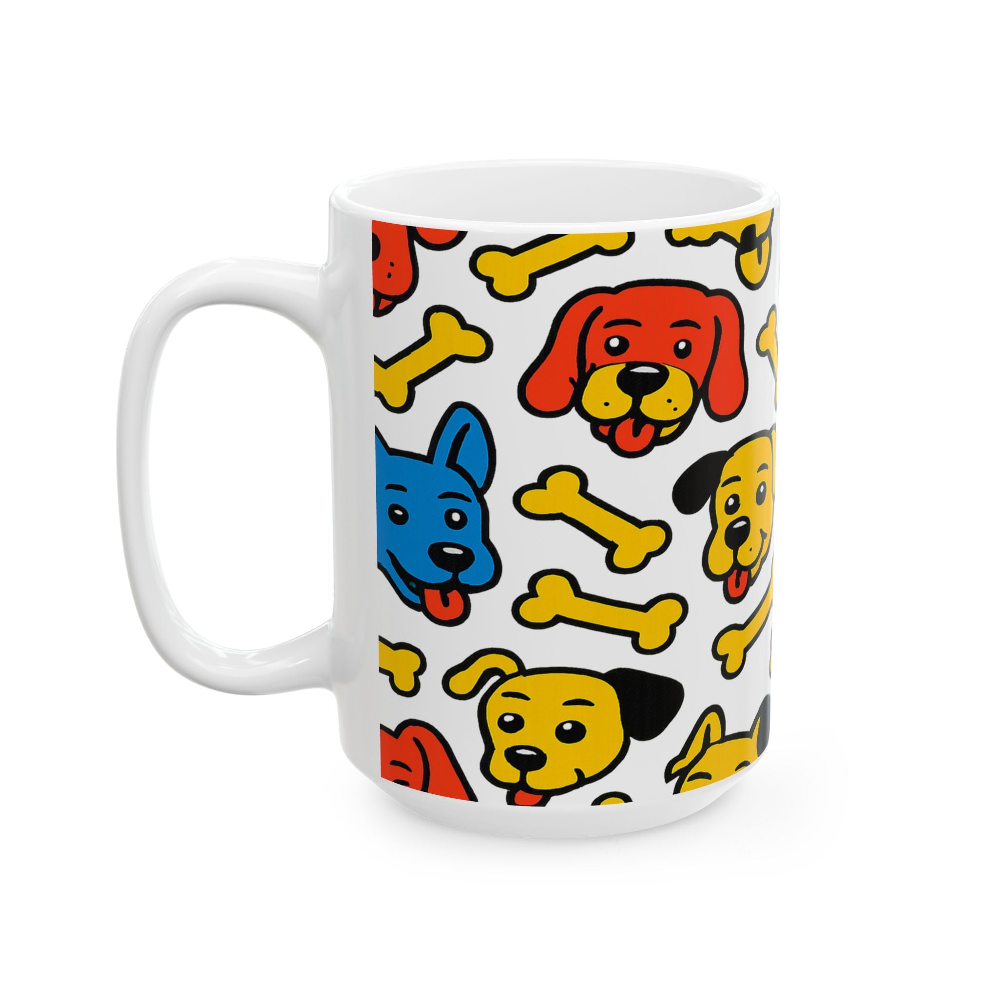Bold Dogs With Bones Full Wrap Coffee Mug | Dogs Gift | Ceramic Mug