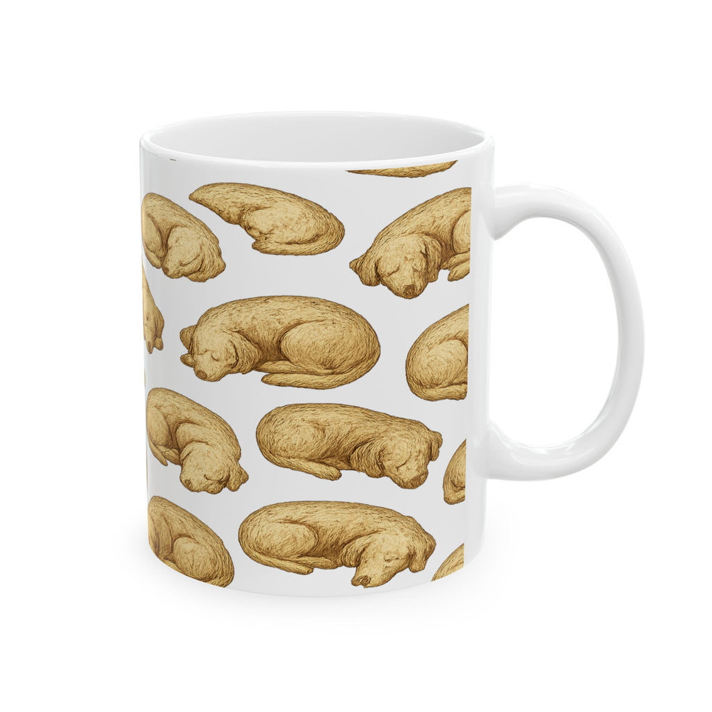 Vintage Sleeping Dogs Full Wrap Coffee Mug | Dogs Gift | Ceramic Mug