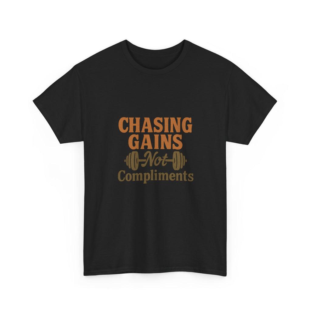 More Gains Less Drama T-Shirt | Funny Fitness Gift | Graphic Tee
