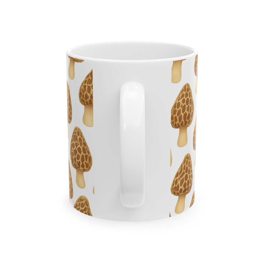 Watercolor Morel Mushrooms Full Wrap Coffee Mug | Mushrooms Gift | Ceramic Mug