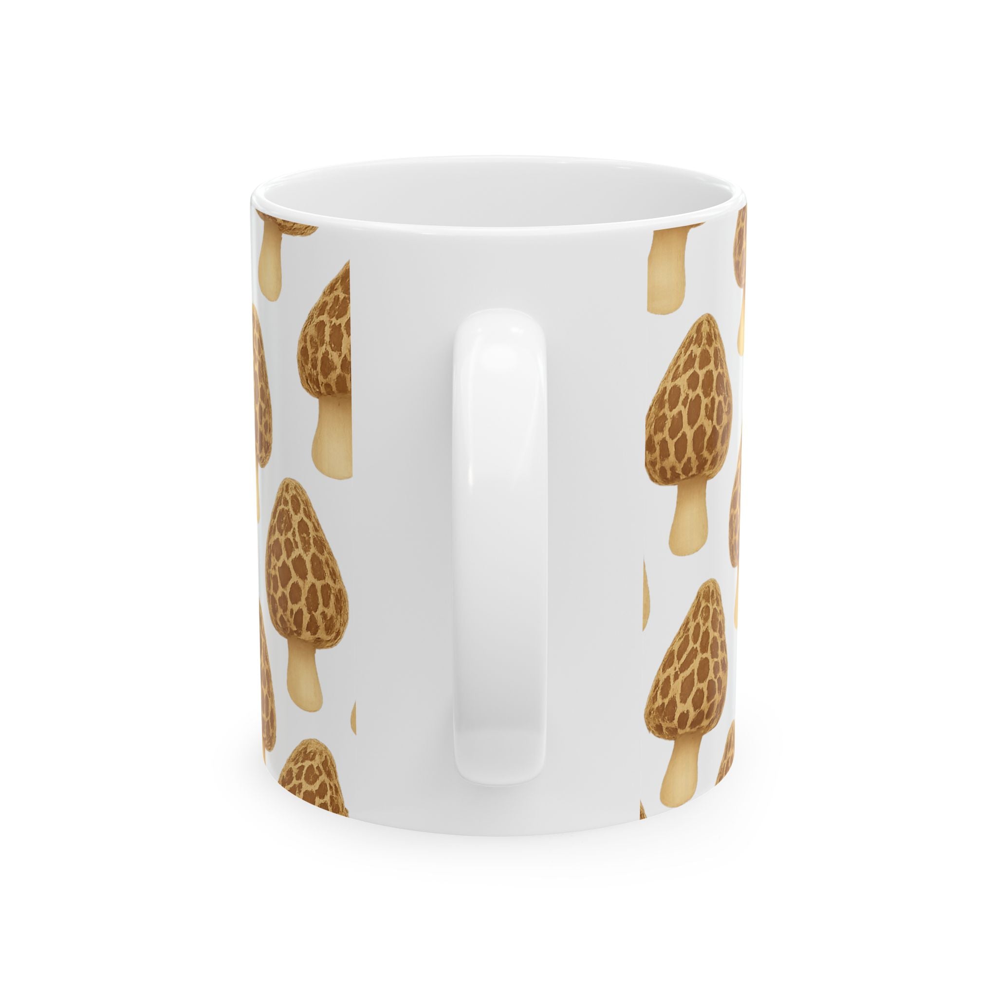 Watercolor Morel Mushrooms Full Wrap Coffee Mug | Mushrooms Gift | Ceramic Mug