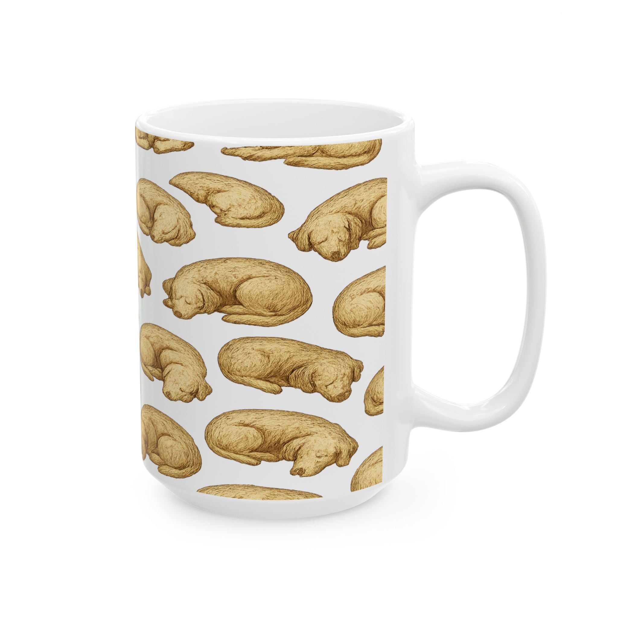 Vintage Sleeping Dogs Full Wrap Coffee Mug | Dogs Gift | Ceramic Mug