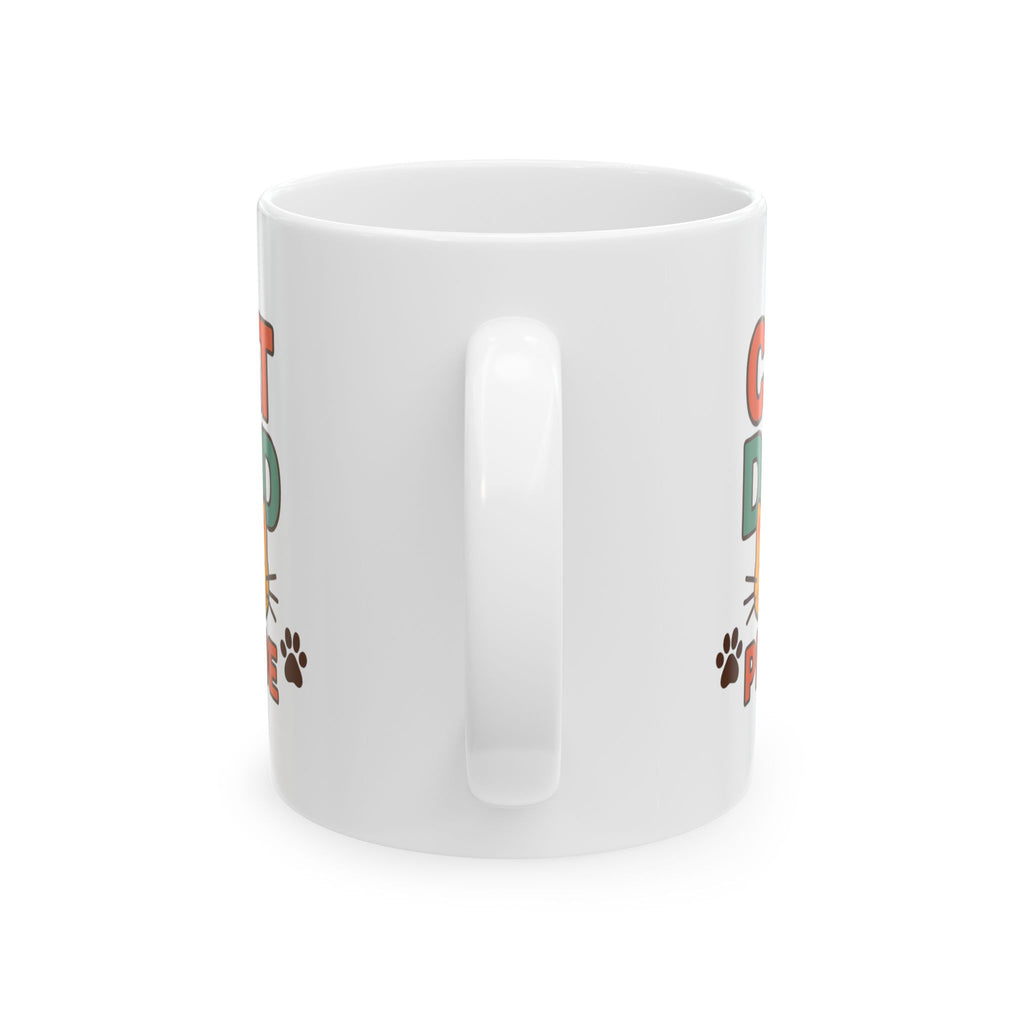 Cat Dad Fueled By Coffee Coffee Mug | Funny Cat Gift | Ceramic Mug